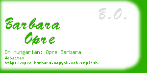 barbara opre business card